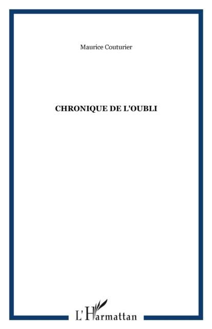 Produktbild: Chronique de l'oubli