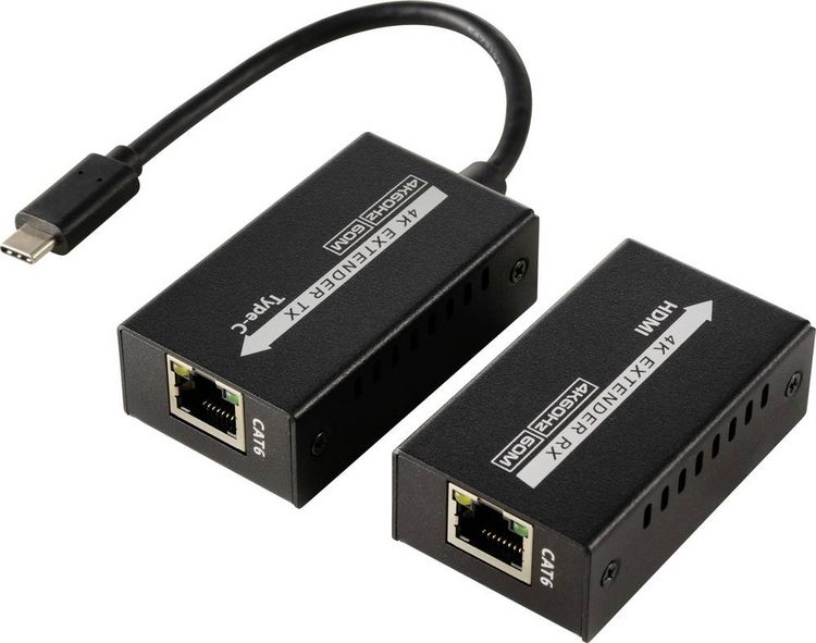 Produktbild: SpeaKa Professional SP-TPCE-500 USB-C&reg; (DP Alt Mode) HDMI Extender &uuml;ber Netzwerkkabel RJ45 60 m