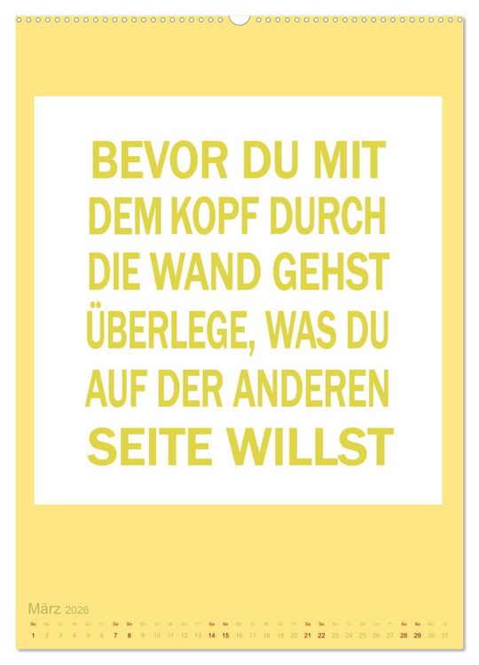Produktbild: Memo an mich (hochwertiger Premium Wandkalender 2026 DIN A2 hoch), Kunstdruck in Hochglanz