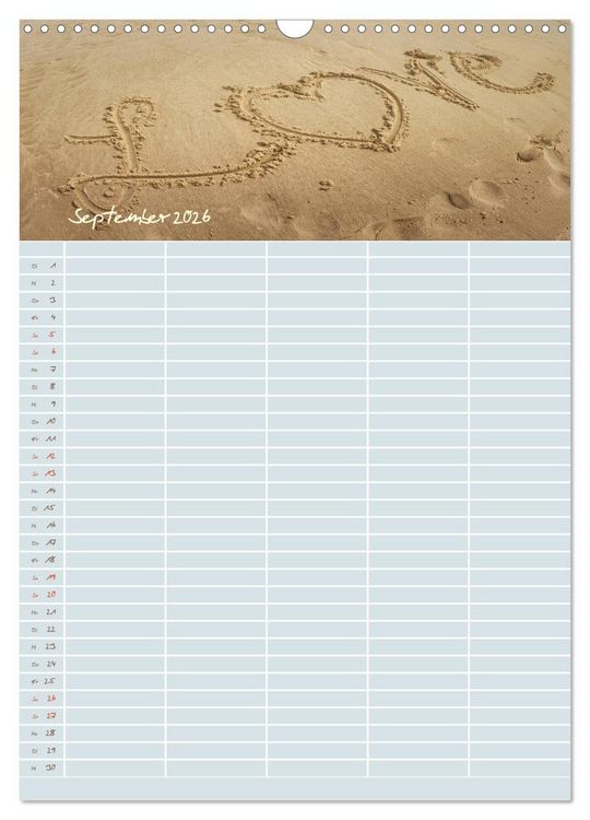 Produktbild: Kleine Sand-Sch&ouml;nheiten / Familienplaner (Wandkalender 2026 DIN A3 hoch), CALVENDO Monatskalender