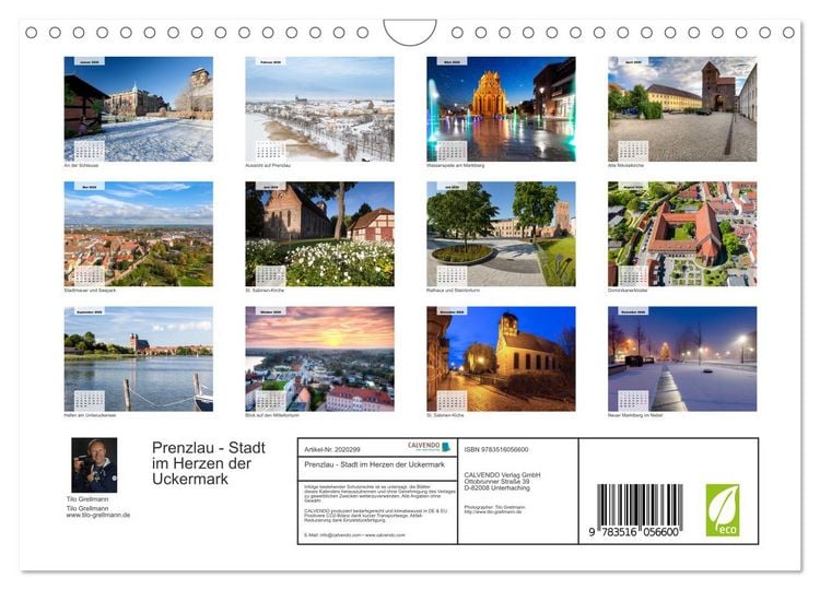 Produktbild: Prenzlau - Stadt im Herzen der Uckermark (Wandkalender 2026 DIN A4 quer), CALVENDO Monatskalender