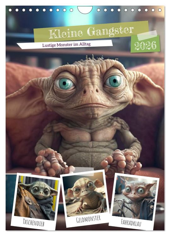 Produktbild: Kleine Gangster. Lustige Monster im Alltag (Wandkalender 2026 DIN A4 hoch), CALVENDO Monatskalender