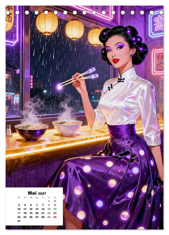 Produktbild: Neon-Girls (Tischkalender 2027 DIN A5 hoch), CALVENDO Monatskalender