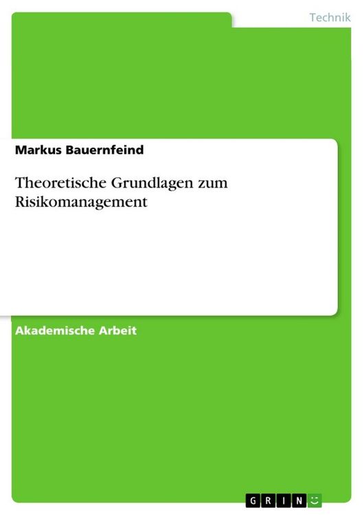 Produktbild: Theoretische Grundlagen zum Risikomanagement
