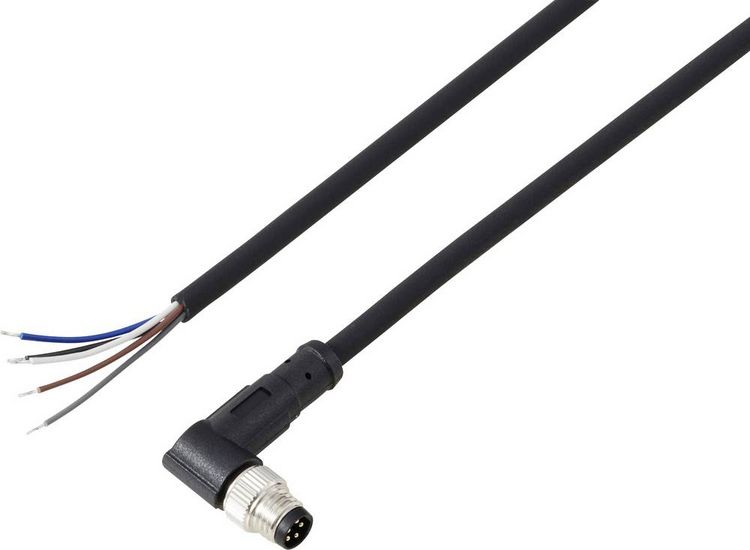 Produktbild: TRU COMPONENTS TC-13751880 Anschlussleitung M8 x 1 Stecker, gewinkelt 10 m Polzahl Sensoren: 5 1 St.