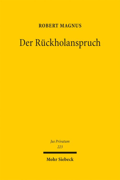 Produktbild: Der R&uuml;ckholanspruch
