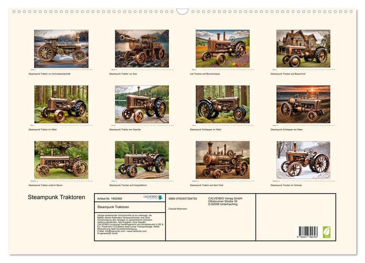 Produktbild: Steampunk Traktoren (Wandkalender 2026 DIN A2 quer), CALVENDO Monatskalender