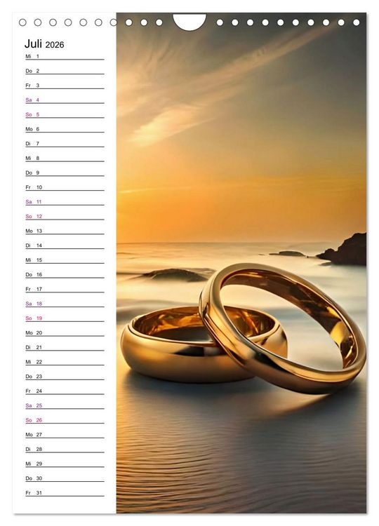 Produktbild: Lust auf Hochzeit - Planer (Wandkalender 2026 DIN A4 hoch), CALVENDO Monatskalender