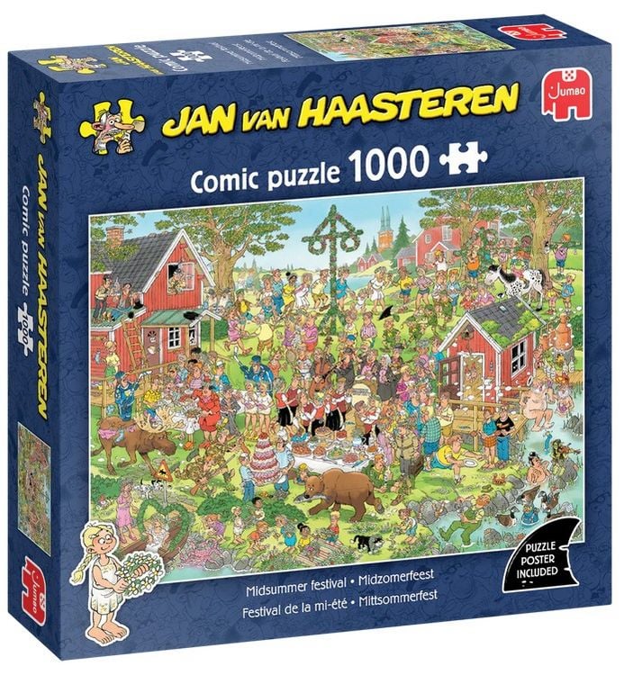 Produktbild: Jumbo 1110100617 - Jan van Haasteren, Mittsommerfest, Comic-Puzzle, 1000 Teile