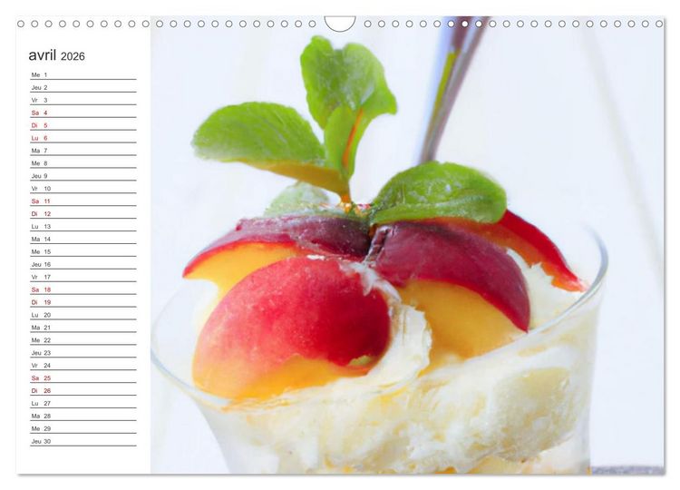 Produktbild: Gourmandises glac&eacute;es (Calendrier mural 2026 DIN A3 vertical), CALVENDO calendrier mensuel