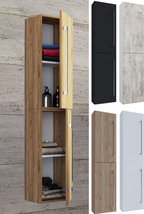 Produktbild: Holz Badm&ouml;bel Bad Hochschrank Badschrank Badinos 2