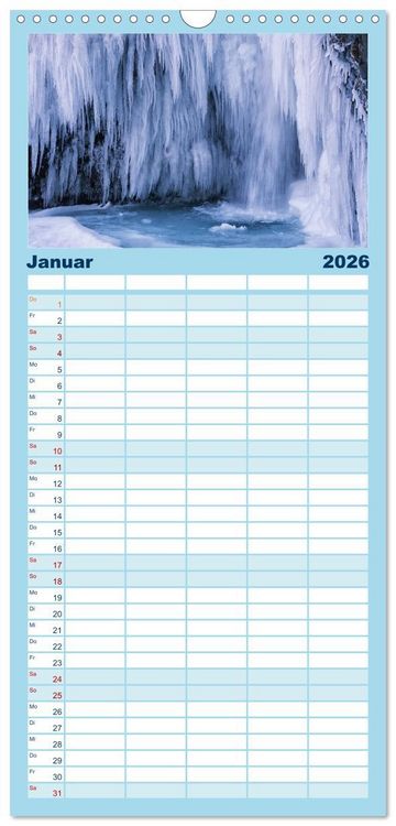 Produktbild: Familienplaner 2026 - Island - faszinierende Landschaften im S&uuml;den mit 5 Spalten (Wandkalender, 21 x 45 cm) CALVENDO
