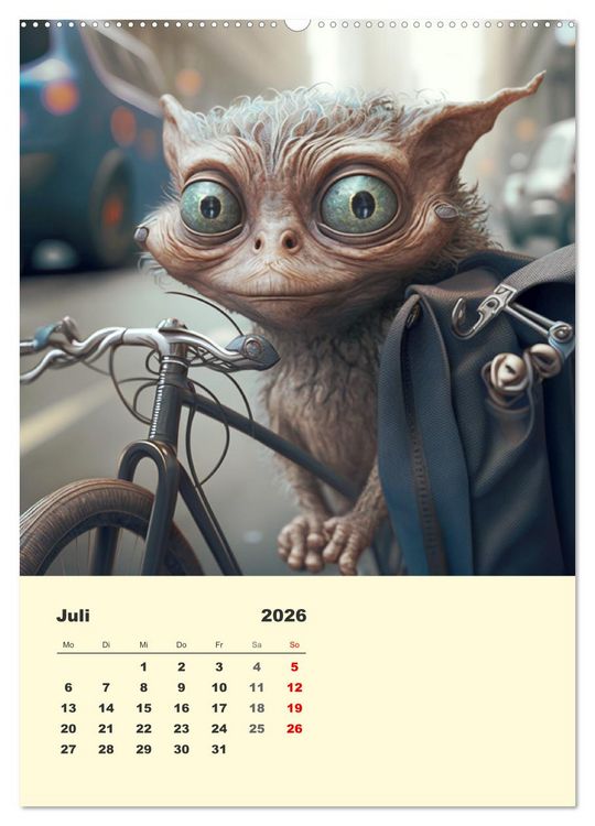 Produktbild: Kleine Gangster. Lustige Monster im Alltag (hochwertiger Premium Wandkalender 2026 DIN A2 hoch), Kunstdruck in Hochglanz