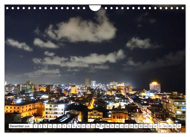 Produktbild: Havana by Night - Cuba's fascinating capital (Wall Calendar 2026 DIN A4 landscape), CALVENDO 12 Month Wall Calendar