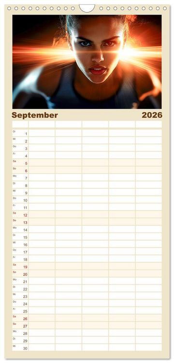 Produktbild: Familienplaner 2026 - Sport Art mit 5 Spalten (Wandkalender, 21 x 45 cm) CALVENDO