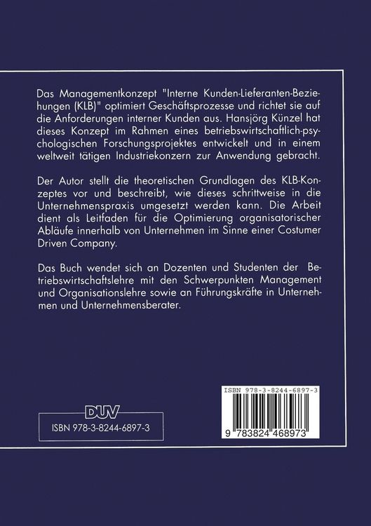 Produktbild: Management interner Kunden-Lieferanten-Beziehungen