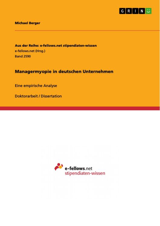 Produktbild: Managermyopie in deutschen Unternehmen
