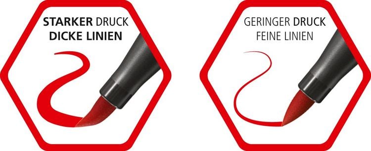 Produktbild: STABILO Premium-Filzstift mit Pinselspitze f&uuml;r variable Strichst&auml;rken -   Pen 68 brush - 25er Metalletui - mit 19 verschiedenen Farben