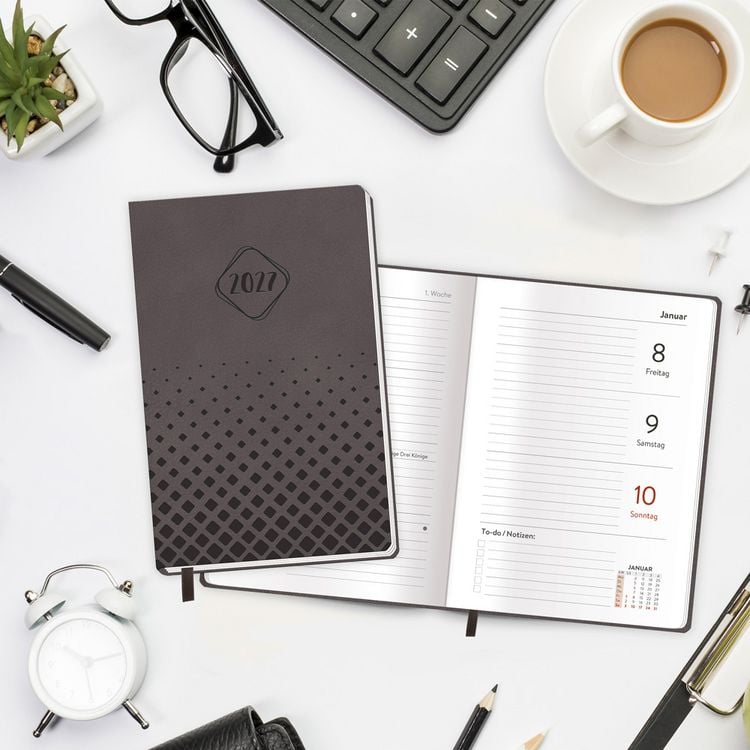 Produktbild: TR&Ouml;TSCH - Taschenkalender A6 Soft Touch Anthrazit 2027