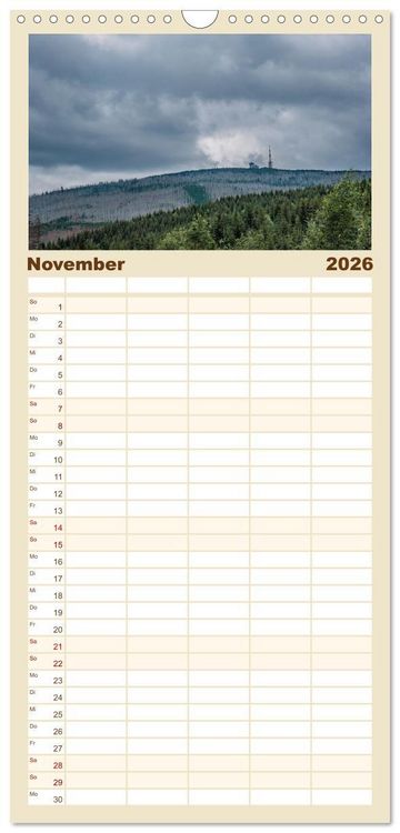 Produktbild: Familienplaner 2026 - Harzer Impressionen mit 5 Spalten (Wandkalender, 21 x 45 cm) CALVENDO