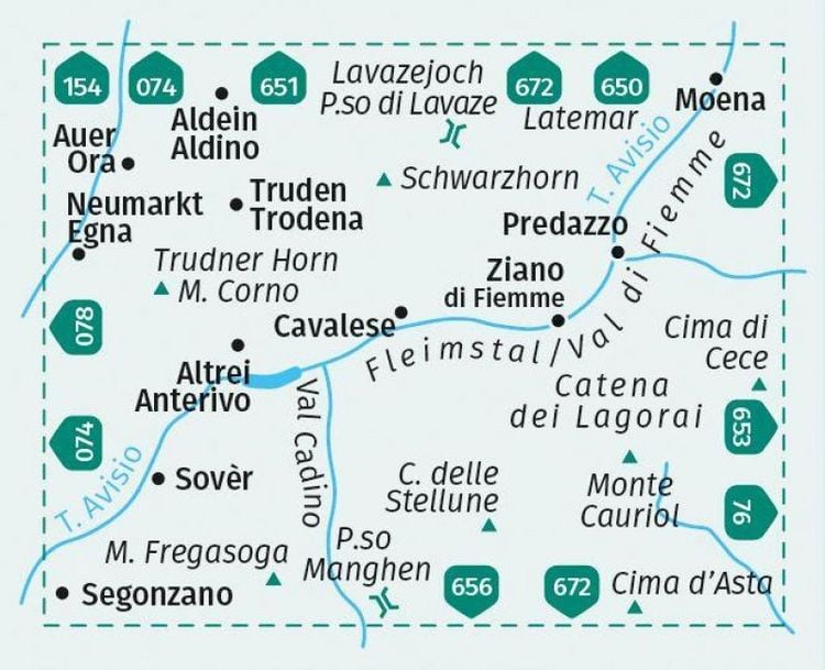 Produktbild: KOMPASS Wanderkarte 655 Fleimstal / Val di Fiemme, Lagorai, Latemar, Trudner Horn, Monte Corno 1:25.000