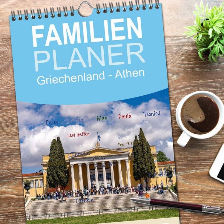 Produktbild: Familienplaner 2026 - Griechenland - Athen mit 5 Spalten (Wandkalender, 21 x 45 cm) CALVENDO