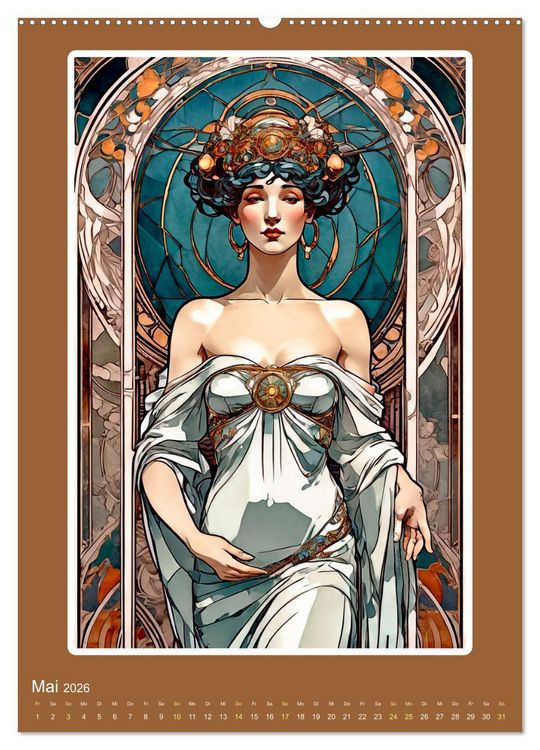 Produktbild: Illustrationskunst der Belle &Eacute;poque (hochwertiger Premium Wandkalender 2026 DIN A2 hoch), Kunstdruck in Hochglanz