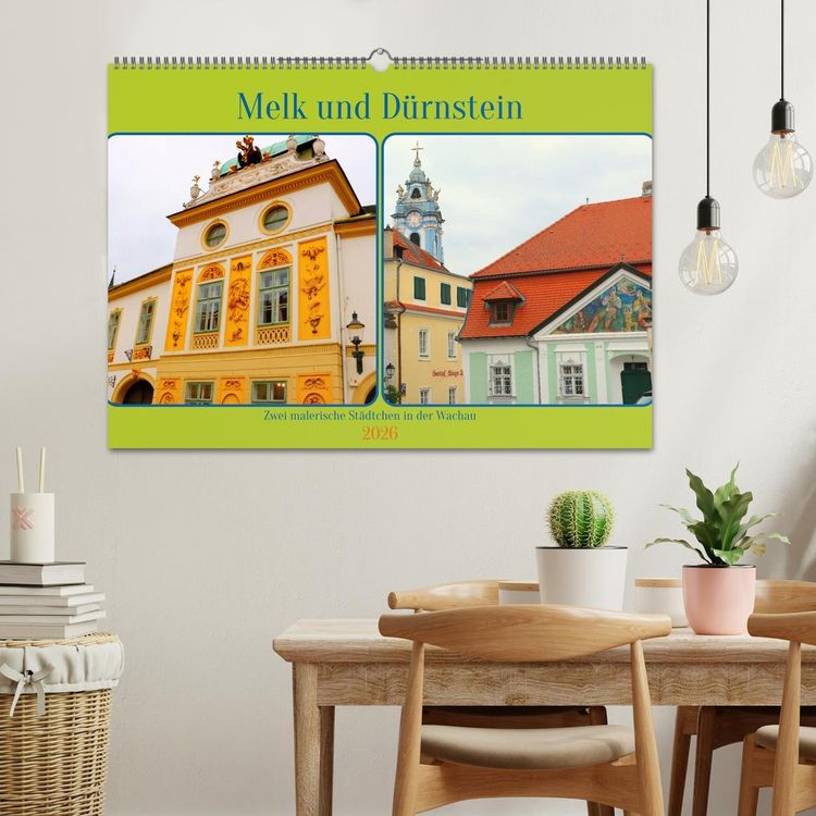 Produktbild: Melk und D&uuml;rnstein, zwei malerische St&auml;dtchen in der Wachau (Wandkalender 2026 DIN A2 quer), CALVENDO Monatskalender