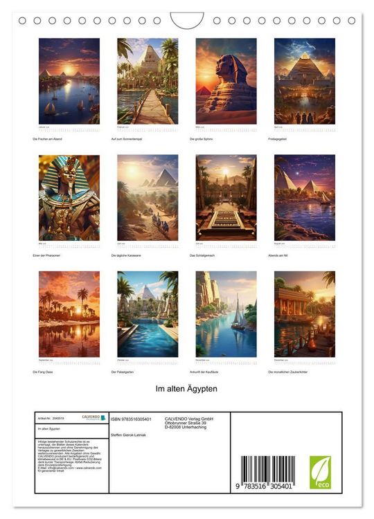 Produktbild: Im alten &Auml;gypten (Wandkalender 2026 DIN A4 hoch), CALVENDO Monatskalender