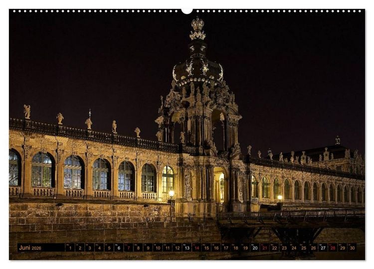 Produktbild: Eine Nacht in Dresden (Wandkalender 2026 DIN A2 quer), CALVENDO Monatskalender