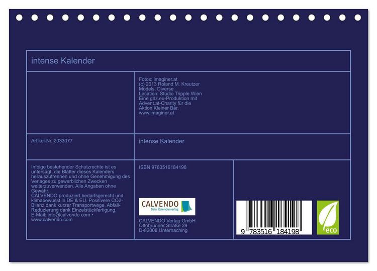 Produktbild: intense Kalender (Tischkalender 2026 DIN A5 quer), CALVENDO Monatskalender