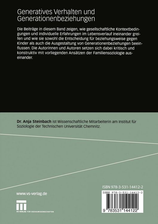 Produktbild: Generatives Verhalten und Generationenbeziehungen