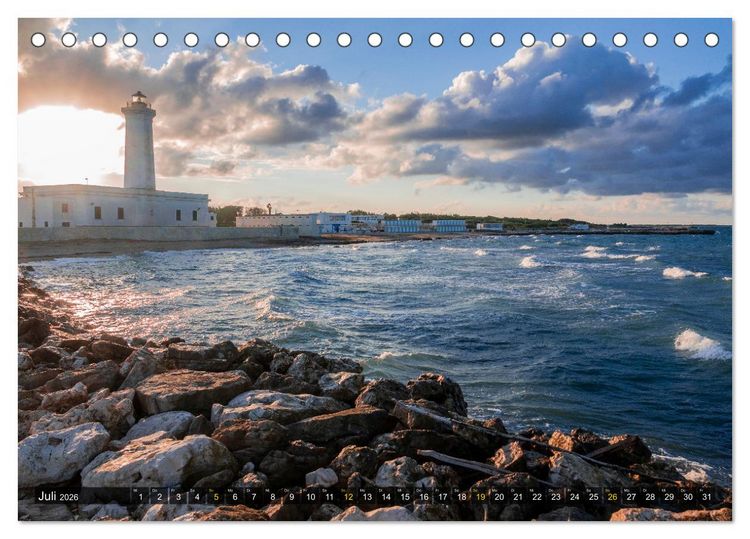 Produktbild: Apulien &ndash; Impressionen vom S&uuml;dosten Italiens (Tischkalender 2026 DIN A5 quer), CALVENDO Monatskalender