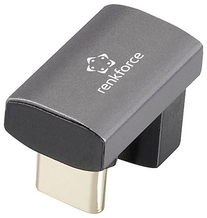 Produktbild: Renkforce USB4&reg;, USB-C&reg; Adapter [1x USB-C&reg; Stecker - 1x USB-C&reg; Buchse] RF-3802674 8K UHD, Buchse 180&deg; gewinkelt