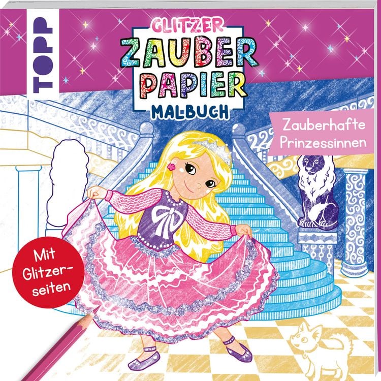 Produktbild: Glitzer Zauberpapier Malbuch Zauberhafte Prinzessinnen