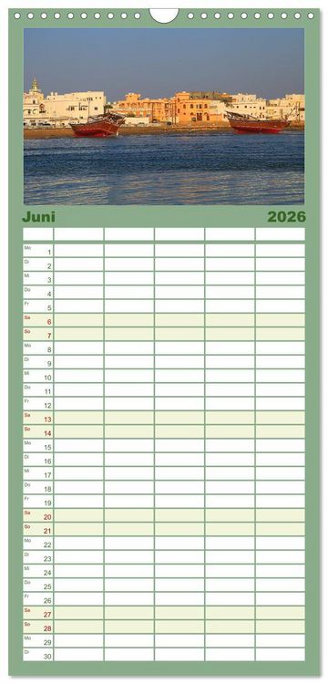 Produktbild: Familienplaner 2026 - Unterwegs im Weihrauchland Oman mit 5 Spalten (Wandkalender, 21 x 45 cm) CALVENDO