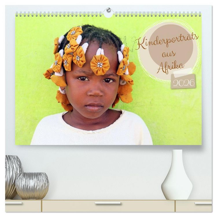 Produktbild: Kinderportr&auml;ts aus Afrika (hochwertiger Premium Wandkalender 2026 DIN A2 quer), Kunstdruck in Hochglanz