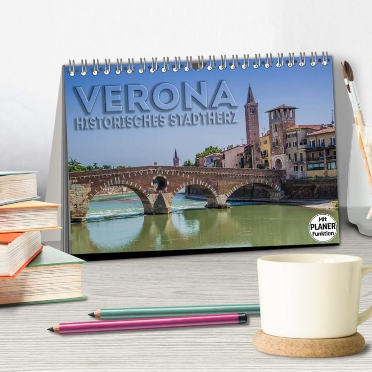 Produktbild: VERONA Historisches Stadtherz (Tischkalender 2026 DIN A5 quer), CALVENDO Monatskalender