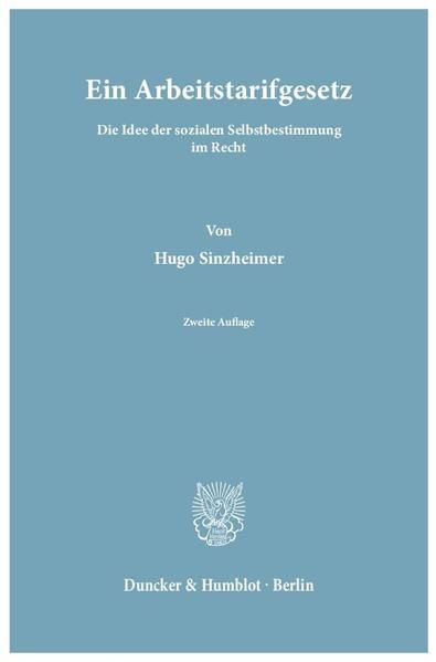 Produktbild: Ein Arbeitstarifgesetz.