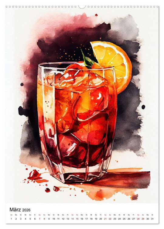 Produktbild: K&uuml;nstlerische Cocktails (Wandkalender 2026 DIN A2 hoch), CALVENDO Monatskalender