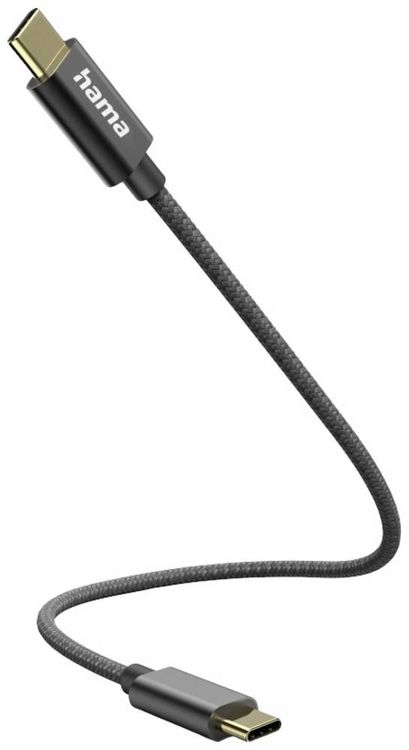 Produktbild: Hama USB-Ladekabel USB 2.0 USB-C&reg; Stecker, USB-C&reg; Stecker 0.20 m Schwarz 00201604