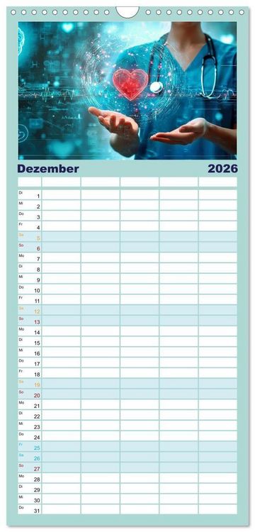 Produktbild: Familienplaner 2026 - Im Dienst der Gesundheit - Krankenpflege mit 5 Spalten (Wandkalender, 21 x 45 cm) CALVENDO