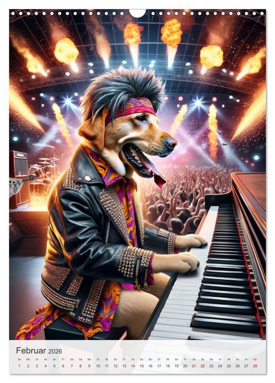 Produktbild: Rockstar Labbi (Wandkalender 2026 DIN A3 hoch), CALVENDO Monatskalender