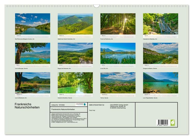 Produktbild: Frankreichs Natursch&ouml;nheiten (Wandkalender 2026 DIN A2 quer), CALVENDO Monatskalender