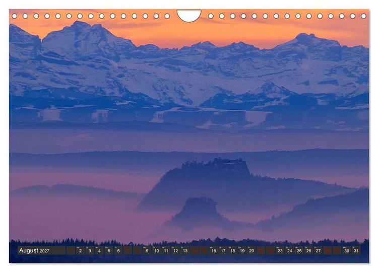 Produktbild: Alpen-Fernsichten von der S&uuml;dwestalb und Oberen Donau (Wandkalender 2027 DIN A4 quer), CALVENDO Monatskalender
