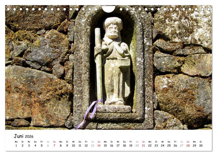 Produktbild: Jakobsweg - Camino Portugues Central (Wandkalender 2026 DIN A4 quer), CALVENDO Monatskalender