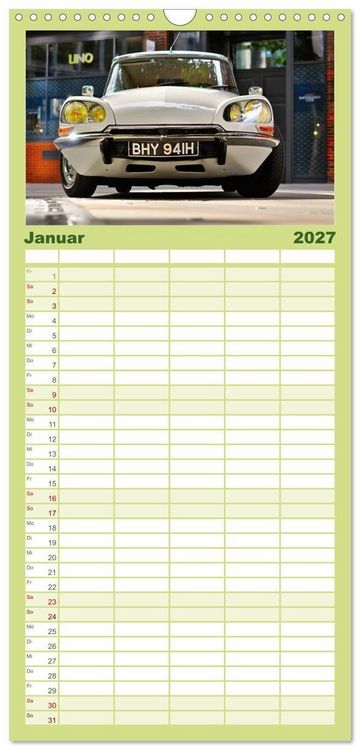 Produktbild: Familienplaner 2027 - Automobile Tr&auml;ume der 70er mit 5 Spalten (Wandkalender, 21 x 45 cm) CALVENDO