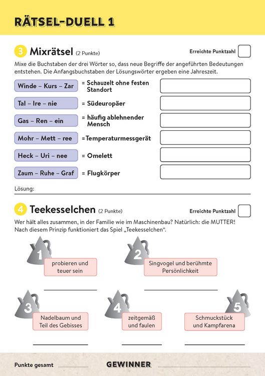 Produktbild: Battle-Block R&auml;tsel-Duell | Spieleblock mit 25 Duellen f&uuml;r je 2 Spieler