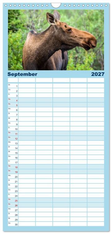 Produktbild: Familienplaner 2027 - Der Alaska Kalender mit 5 Spalten (Wandkalender, 21 x 45 cm) CALVENDO