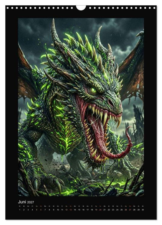 Produktbild: Drachen - Magische Herrscher, Dark‑Fantasy Wandkalender (Wandkalender 2027 DIN A3 hoch), CALVENDO Monatskalender